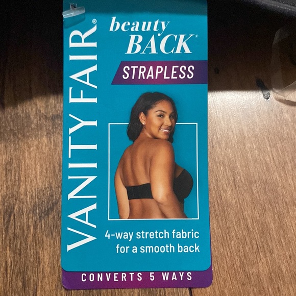 NWT VANITY FAIR 74380 Beauty Back Strapless Underwire Bra Women’s Black Size 34B - Picture 15 of 16